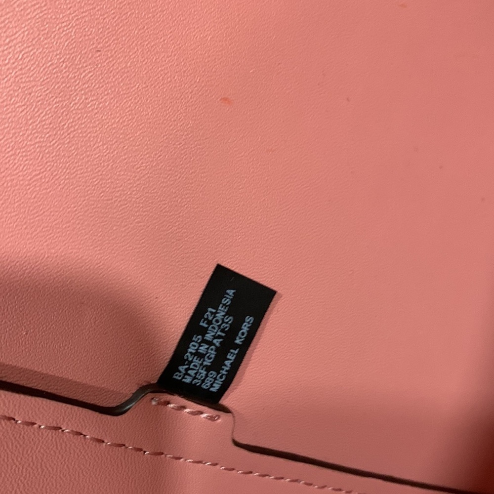 Michael Kors Bag Portia Pink Suede Leather Tote - Picture 15 of 17